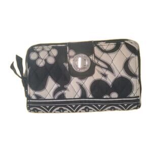 Vera Bradley turnlock wallet in Black and White